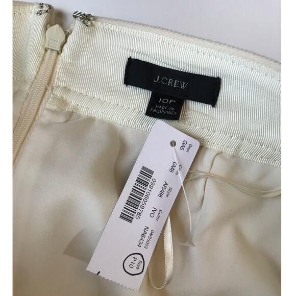 J. Crew Beige Wool Mini Skirt 10P Front Pockets - Picture 6 of 7
